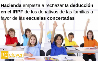 Hacienda empieza a rechazar la deducción en el IRPF de los donativos de las familias a favor de las escuelas concertadas